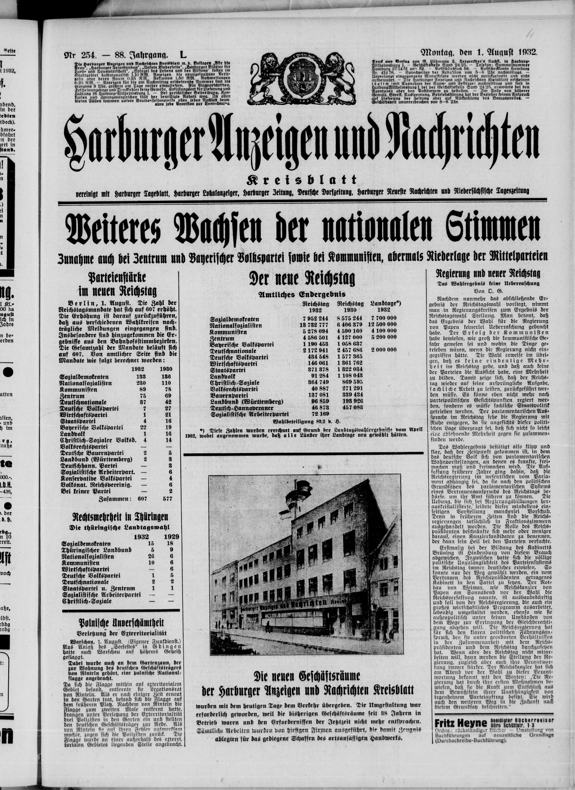 Harburger Anzeigen und Nachrichten 1. August 1932 (Deutsches Zeitungsportal)